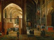 A Capriccio View of a Gothic Cathedral Interior with a Mass being Celebrated in a Side Chapel, 1630-Hendrik van Steenwyck-Giclee Print