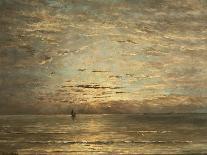 A Seascape at Sunset-Hendrik Willem Mesdag-Framed Premier Image Canvas