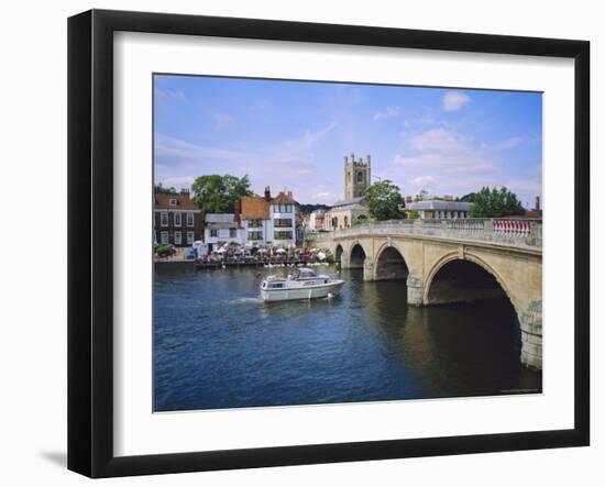 Henley on Thames, Bridge and River Boat, Oxfordshire, England-Roy Rainford-Framed Photographic Print