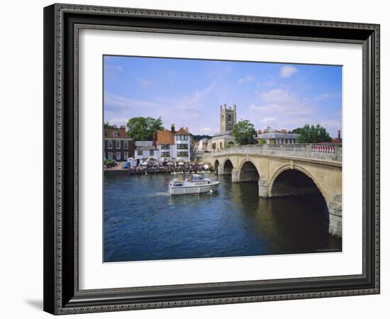 Henley on Thames, Bridge and River Boat, Oxfordshire, England-Roy Rainford-Framed Photographic Print