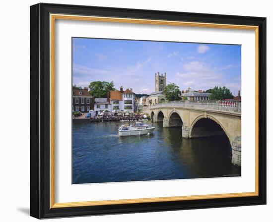 Henley on Thames, Bridge and River Boat, Oxfordshire, England-Roy Rainford-Framed Photographic Print