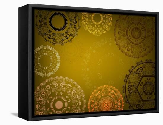 Henna Mandala Design-Acnaleksy-Framed Stretched Canvas