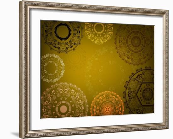 Henna Mandala Design-Acnaleksy-Framed Art Print