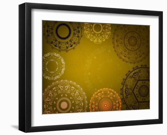 Henna Mandala Design-Acnaleksy-Framed Art Print