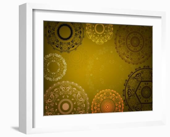 Henna Mandala Design-Acnaleksy-Framed Art Print