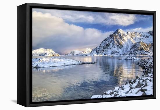 Henningsvaer Fjord. Lofoten Islands. Norway. Europe-ClickAlps-Framed Premier Image Canvas