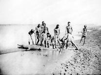 Hunting a Crocodile, Nubia, Egypt, 1887-Henri Bechard-Giclee Print