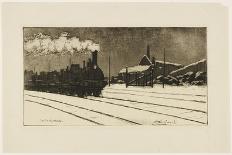 Locomotive, Effet De Neige, C.1888 (Etching & Aquatint)-Henri-Charles Guérard-Framed Giclee Print