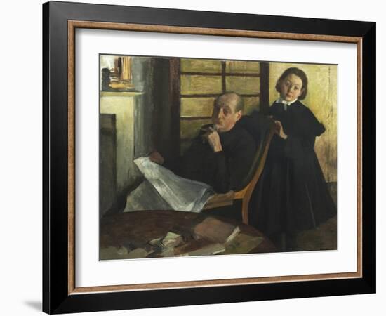 Henri Degas and His Niece Lucie Degas (The Artist's Uncle and Cousin), 1875-76-Edgar Degas-Framed Giclee Print