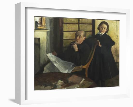 Henri Degas and His Niece Lucie Degas (The Artist's Uncle and Cousin), 1875-76-Edgar Degas-Framed Giclee Print
