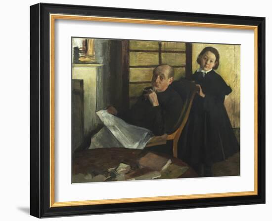 Henri Degas and His Niece Lucie Degas (The Artist's Uncle and Cousin), 1875-76-Edgar Degas-Framed Giclee Print