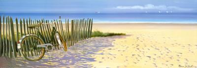Row of Beach Shacks-Henri Deuil-Framed Art Print