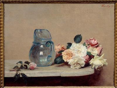 Les Roses Painting by Henri Fantin Latour (Fantin-Latour, 1836