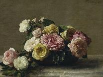 Pink and White Roses-Henri Fantin-Latour-Giclee Print