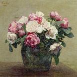 White Roses in a Glass Vase, 1875-Henri Fantin-Latour-Framed Giclee Print