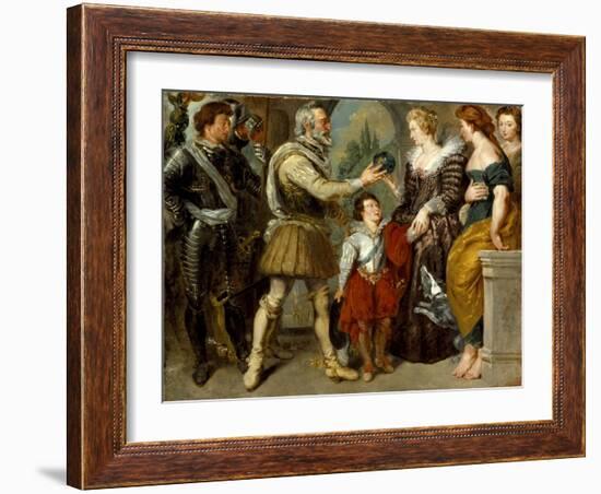 Henri IV Conferring the Regency upon Marie de'Medici , c.1830-4-Ferdinand Victor Eugene Delacroix-Framed Giclee Print