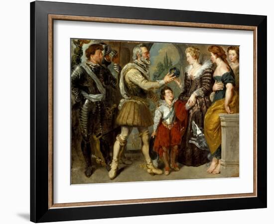 Henri IV Conferring the Regency upon Marie de'Medici , c.1830-4-Ferdinand Victor Eugene Delacroix-Framed Giclee Print