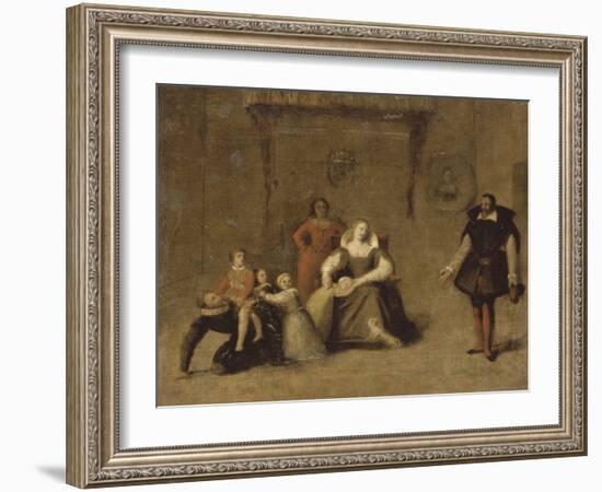 Henri IV jouant avec ses enfants-Jean-Auguste-Dominique Ingres-Framed Giclee Print