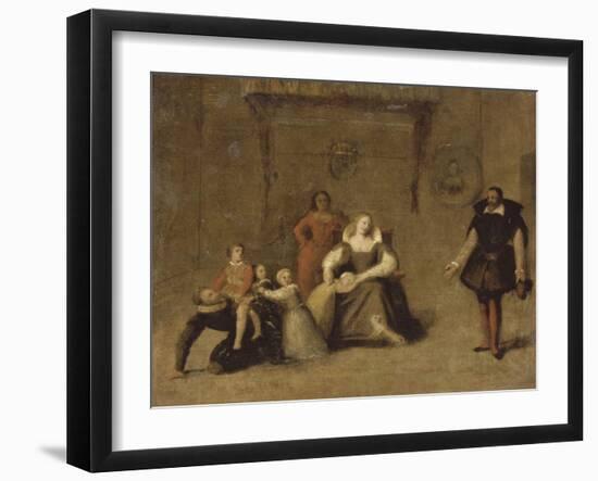 Henri IV jouant avec ses enfants-Jean-Auguste-Dominique Ingres-Framed Giclee Print