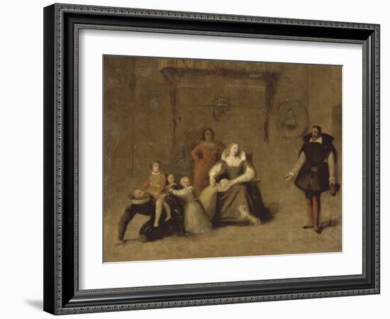 Henri IV jouant avec ses enfants-Jean-Auguste-Dominique Ingres-Framed Giclee Print