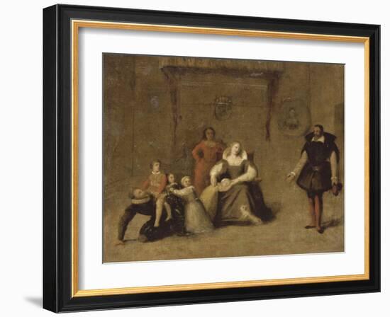 Henri IV jouant avec ses enfants-Jean-Auguste-Dominique Ingres-Framed Giclee Print
