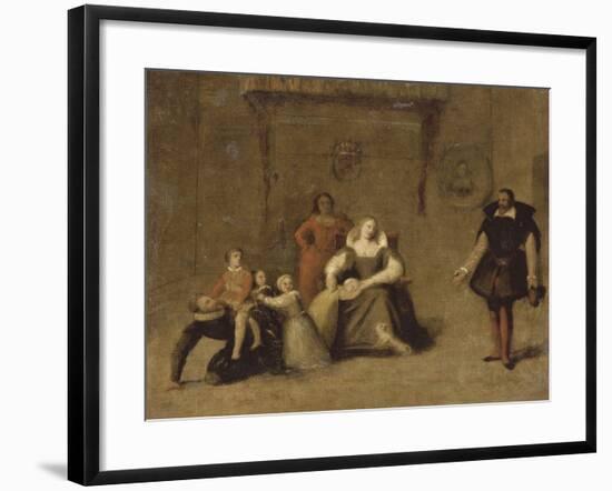 Henri IV jouant avec ses enfants-Jean-Auguste-Dominique Ingres-Framed Giclee Print