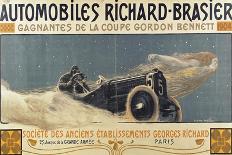 Poster Showing Automobiles Richard-Brasier Winning the Gordon Bennett Cup, 1904-Henri Jules Ferdinand Bellery-defonaines-Laminated Giclee Print