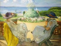 Two Young Women on a Terrace by the Sea; Deux Jeunes Filles Sur Une Terrasse En Face La Mer, 1922-Henri Lebasque-Giclee Print