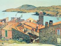 Red Roofs at Collioure-Henri Martin-Framed Giclee Print