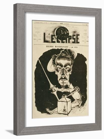 Henri Rochefort, Cover Illustration from 'L'Eclipse' Magazine, 7th June 1868-Andre Gill-Framed Giclee Print