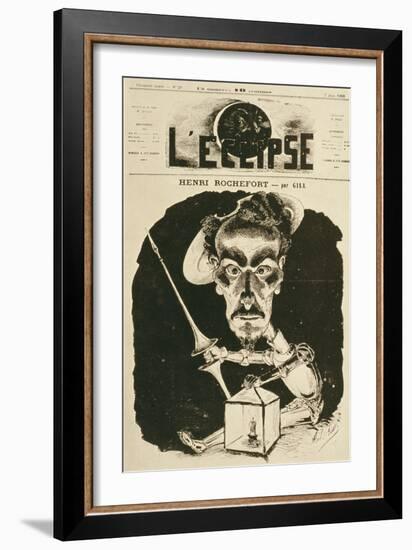 Henri Rochefort, Cover Illustration from 'L'Eclipse' Magazine, 7th June 1868-Andre Gill-Framed Giclee Print