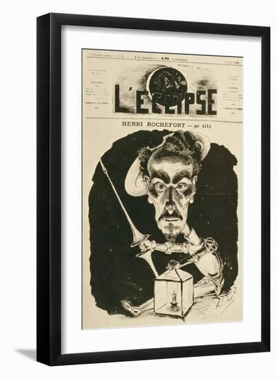 Henri Rochefort, Cover Illustration from 'L'Eclipse' Magazine, 7th June 1868-Andre Gill-Framed Giclee Print