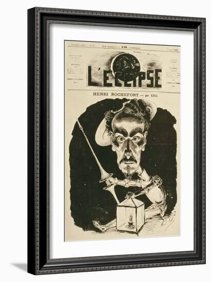 Henri Rochefort, Cover Illustration from 'L'Eclipse' Magazine, 7th June 1868-Andre Gill-Framed Giclee Print