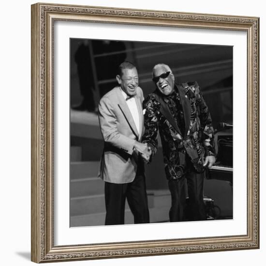 Henri Salvador and Ray Charles at the "Victoires De La Musique", France-DR-Framed Photographic Print