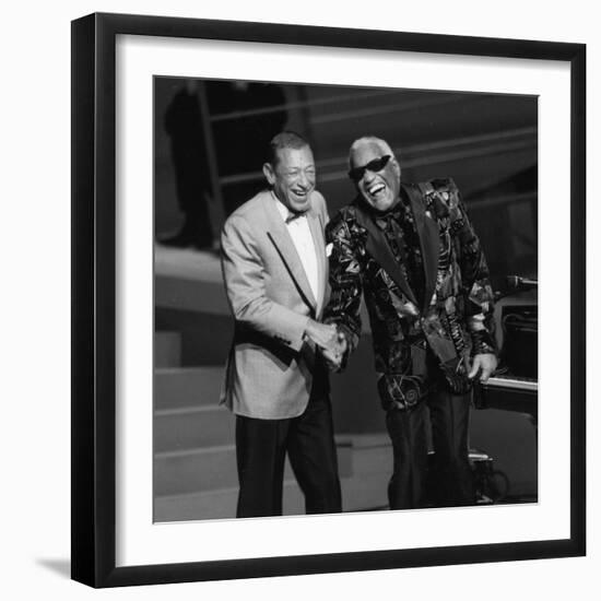 Henri Salvador and Ray Charles at the "Victoires De La Musique", France-DR-Framed Photographic Print