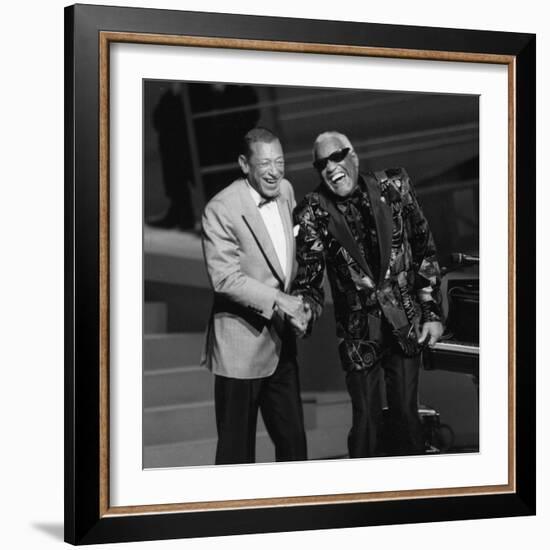 Henri Salvador and Ray Charles at the "Victoires De La Musique", France-DR-Framed Photographic Print