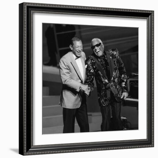 Henri Salvador and Ray Charles at the "Victoires De La Musique", France-DR-Framed Photographic Print