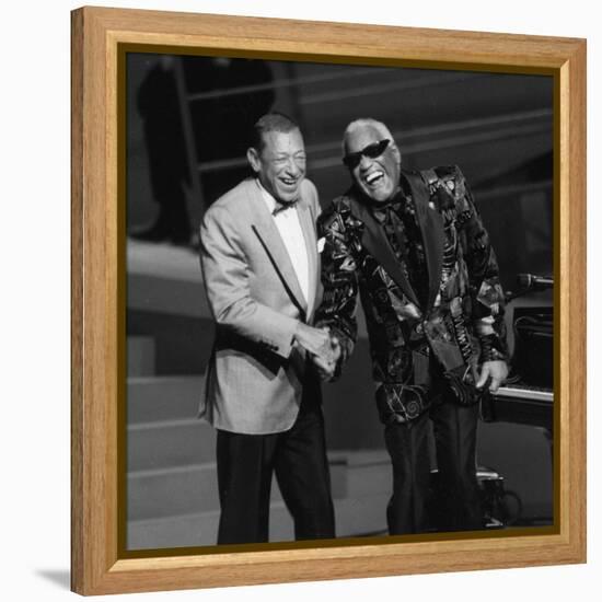 Henri Salvador and Ray Charles at the "Victoires De La Musique", France-DR-Framed Premier Image Canvas