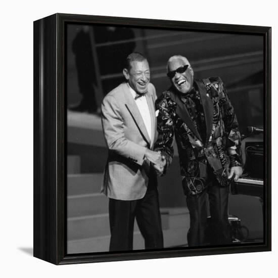 Henri Salvador and Ray Charles at the "Victoires De La Musique", France-DR-Framed Premier Image Canvas