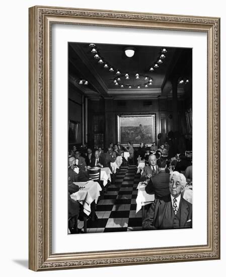 Henrici's, Chicago's Oldest Restaurant, Had Decorations and Superior Food, Filling with Politicians-Wallace Kirkland-Framed Photographic Print