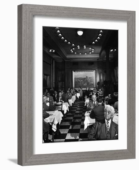 Henrici's, Chicago's Oldest Restaurant, Had Decorations and Superior Food, Filling with Politicians-Wallace Kirkland-Framed Photographic Print