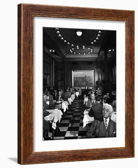 Henrici's, Chicago's Oldest Restaurant, Had Decorations and Superior Food, Filling with Politicians-Wallace Kirkland-Framed Photographic Print