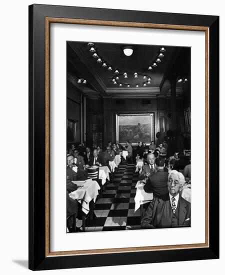 Henrici's, Chicago's Oldest Restaurant, Had Decorations and Superior Food, Filling with Politicians-Wallace Kirkland-Framed Photographic Print