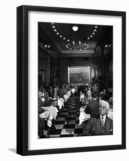 Henrici's, Chicago's Oldest Restaurant, Had Decorations and Superior Food, Filling with Politicians-Wallace Kirkland-Framed Photographic Print