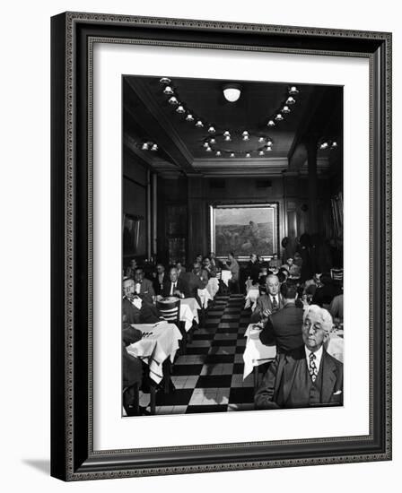 Henrici's, Chicago's Oldest Restaurant, Had Decorations and Superior Food, Filling with Politicians-Wallace Kirkland-Framed Photographic Print