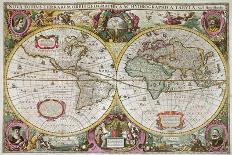 Antique Map, Geographica, c.1630-Henricus Hondius-Premium Giclee Print