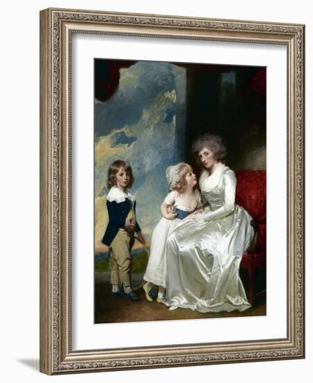 Henrietta, Countess of Warwick, and Her Children-George Romney-Framed Giclee Print