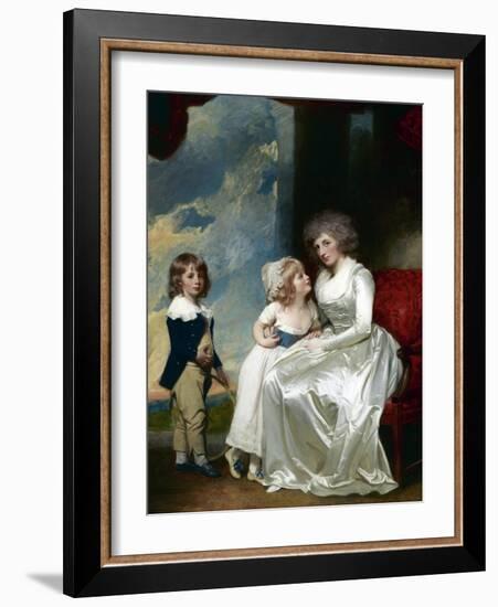 Henrietta, Countess of Warwick, and Her Children-George Romney-Framed Giclee Print
