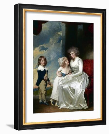 Henrietta, Countess of Warwick, and Her Children-George Romney-Framed Giclee Print