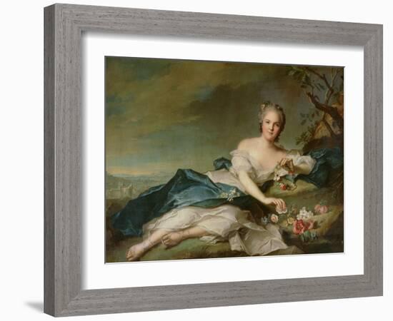 Henrietta Maria of France (1606-69) as Flora, 1742-Jean-Marc Nattier-Framed Giclee Print